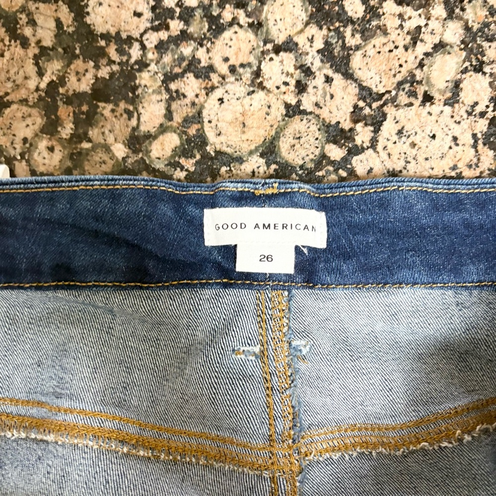 NWT Good American Women's Good Leg Flare Denim Blue Jeans Plus Size 26 - Picture 6 of 7